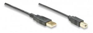 Hi-Speed USB Device Cable, A Male / B Male, 3 m (10 ft.), Black, 390231