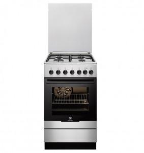 Aragaz mixt Electrolux, 50x60 cm, 4 arzatoare gaz, Cuptor electric multifunctional, EKK 52550OX