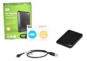 HDD extern WD USB 2.0 500GB 2,5 inch  EXT 5400RPM 8MB 12MS BLACK MY PASSPORT ESSENTIAL NEW WDC, WDBAAA5000ABK