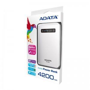 Baterie telefon ADATA Externa PV100 PowerBank 4200 mAh White APV100-4200M-5V-CWH
