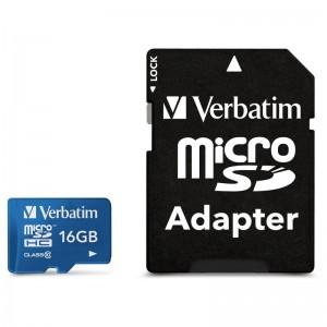 Card memorie Verbatim micro SDHC 16GB Clasa 10 UHS-I + adaptor SD 44043