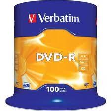DVD+R Verbatim 43551P 16X4.7GB 100/pachet, QDVD+RVB16X100