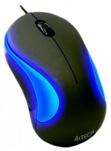 Mouse A4Tech Q3-320-1, 2X Rate Q Series Glass Run Mouse USB (Black), Q3-320-1