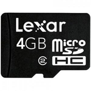 Card memorie Lexar MicroSDHC 4GB si adaptor, LSDMI4GBASBEUA
