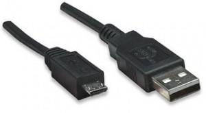 Hi-Speed USB Device Cable, A Male / Micro-B Male, 1 m (3 ft.), Black, 393249