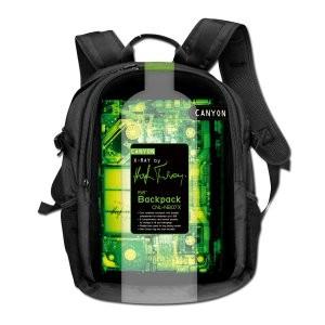 Backpack CANYON CNL-NB07X  X-Ray for up to 15.6 Inch laptop, Nylon, Black-Green
