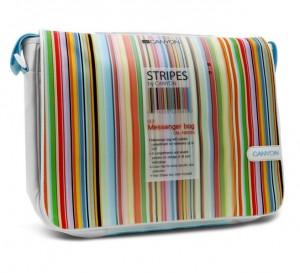 Bag CANYON Messenger for notebooks CNL-NB08S 13.3 Inch, White-Blue with Color Stripes