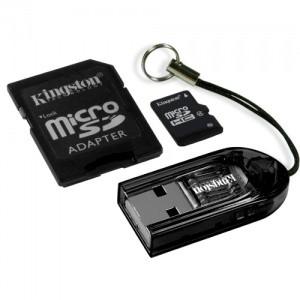 Card memorie Kingston Micro SDHC 8GB, SD Adapter, USB Reader