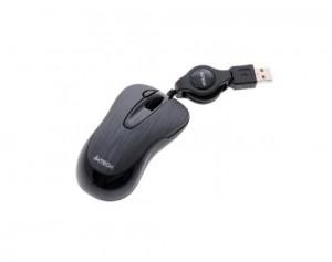 MOUSE A4TECH V-track Padless. USB retractable, black, N-60F-1