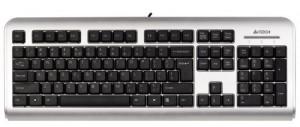 Tastatura A4Tech LCD-720, X-Slim Keyboard PS/2 (US layout) (Silver/Black), LCD-720
