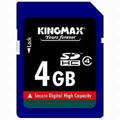 Card memorie Kingmax SDHC 4GB CLASS 4, KM04GSDHC4