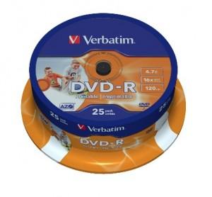 Verbatim DVD-R 43538 16X 4.7GB INKJET 25/cake, QDIJ-RVB16X25