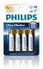 Baterii Philips eXtreme Life +  4 Buc-Blister AA (LR6), LR6E4B/10