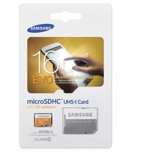 Card memorie Samsung micro SD +adapter EVO, 16GB, Class10, UHS-1 Grade1Up to 48MB/S, MB-MP16DA/EU