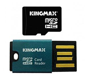 Card Memorie Kingmax 8GB HC, Micro SD, class 4 si Card Reader, KX-8MSD4-CR