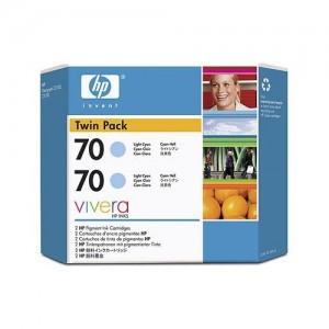 Cartus Cyan HP 70 Light Cyan Ink Cartridge 2-pack - 2 ink cartridges 130 ml each, not for in, CB351A