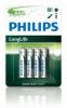 Baterie philips longlife r03 (aaa) 4-blister zinc carbon, r03l4b/10