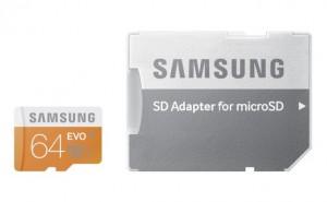 Card de memorie Samsung micro SD + adapter EVO, 64GB, Class10, UHS-1 Grade1Up to 48MB/S, MB-MP64DA/EU
