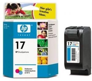 HP 17 Tri-colour Inkjet Print Cartridge, 15 ml, C6625A