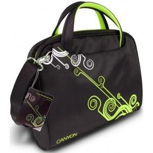 Laptop Case CANYON  Ladies Notebook bag for Laptop 12  Black/Green, CN, CNR-NB22G
