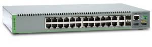 NET SWITCH Allied 24 Port Managed Stackable Fast Ethernet Switch. Single AC Power Supply, AT-8100S/24C
