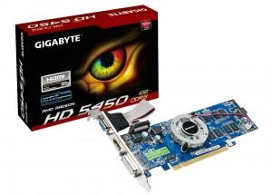 Placa video Gigabyte GV-R545-1GI ATI Radeon HD HD 5450  PCI Express 2.0  650/1100 MHz  1 GB DDR3  64 bit  DVI + VGA + HDMI  single slot