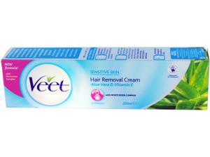Crema epilatoare Veet sensitive skin hair removal cream aloe vera vit E - 200ml