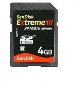 SD Card 4GB Sandisk Extreme III