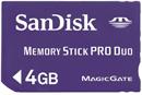 Memory Stick Pro Duo Sandisk  4GB SDMSPD-4096