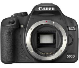 Canon EOS 500 D Kit +Obiectiv EF-S 18-55 IS + Obiectiv 55-250 mm IS ES/P + CADOU: SD Card Kingmax 2GB