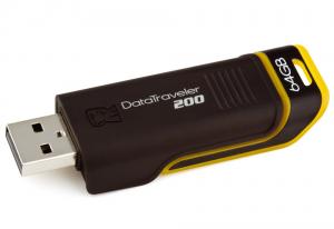 Flash Drive USB Kingston 64 GB DT200/64GB Negru Galben