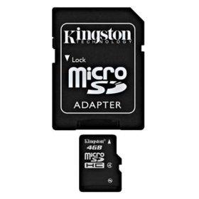 Micro-SD Card  Kingston 4GB SDHC SDC4/4GB-2ADP 2 Adaptoare