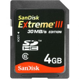 SD Card Sandisk Extreme III 4 GB SDSDX3-004G-E31