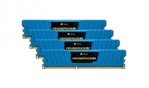 Memorie Corsair DDR3 16GB/1600 (4*4GB) Vengeance CL9-9-9-24 Low Blue Profile Heatspreader CML16GX3M4A1600C9B