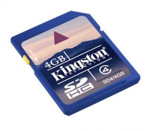 SD Card Kingston 4 GB SDHC CL4 SD4/4GB
