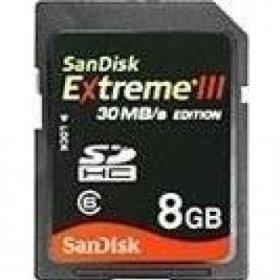 SD Card 8GB Sandisk Extreme III