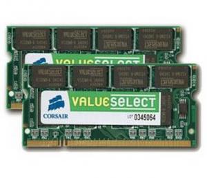 Kit Memorie Sodimm Corsair 2 GB DDR2 PC-5300 667 MHz VS2GBKIT667D2