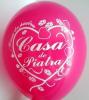 10 Baloane latex 30cm inscriptionate CASA DE PIATRA - ROZ FUCHSIA