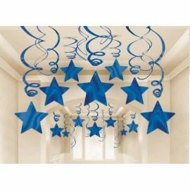 30 Spirale decorative pentru agatat Blue Star