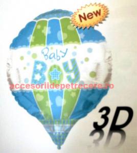 Baloane botez folie metalizata JUMBO 3D BABY BOY 90cm