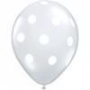 10 baloane transparente cu buline albe 26cm