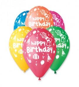 20 Baloane latex colorate 32cm inscriptionate Happy Birthday Party