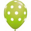 10 baloane verde deschis cu buline albe 26cm