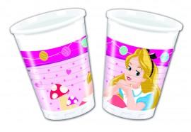 8 Pahare din plastic pentru petreceri Alice In Tara Minunilor