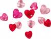 Decoratiuni inimioare sticla transparenta 24gr roz rosu