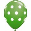10 baloane verzi cu buline albe 26cm