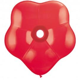 10 Baloane latex floare 15cm Red- GEO Blossom