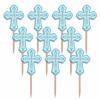 36 figurine party picks blue cross 6.3cm