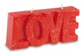 Lumanare decorativa Valentine's Day litere LOVE 13x6cm
