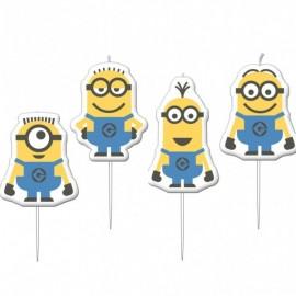 4 Lumanari Tort Party figurine MINIONS